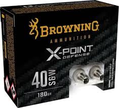 Browning Browning Ammo B191700402 X-Point 40 S&W 180 gr 20 Per Box/ 10 Case