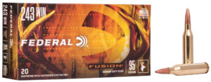 Federal Fusion 243 Winchester Ammo 95 Grain Bonded Soft Point 20/bx - F243FS1