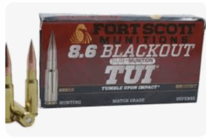 Fort Scott Munitions Sub-Munition 8.6 Blackout Ammunition 20 Rounds SCS Tumble Upon Impact (TUI) 285 Grain Solid Copper - 86BLK-285-SCV2SS