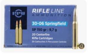 PPU Rifle Line 30-06 Springfield Ammo 150 Grain Jacketed Soft Point Box of 20 - PP30061