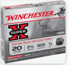Winchester Repeating Arms Super-X 20 GA Rifled HP Slug 3/4 oz 5-Rounds 2.75"