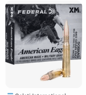 Federal American Eagle 50 BMG Ammo 660 Grain Full Metal Jacket 2940 FPS 10/bx - XM33CX