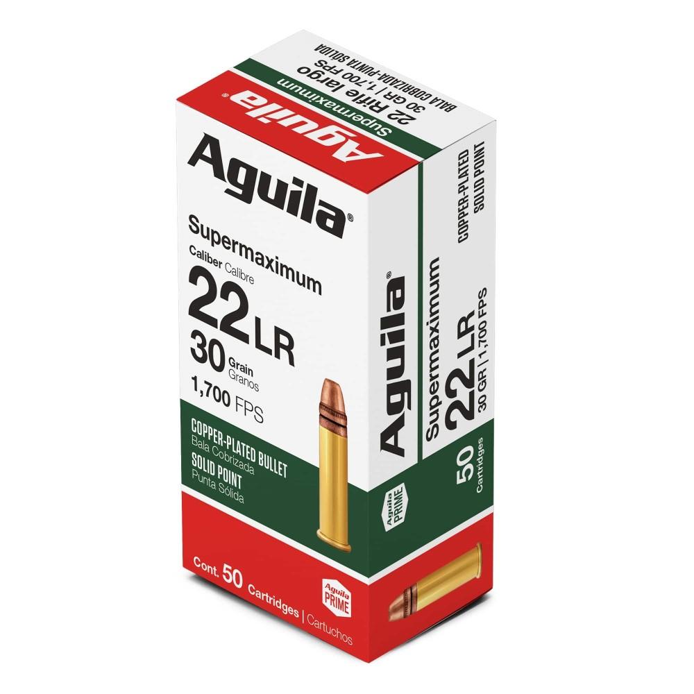 Aguila Super Maximum Rimfire Ammunition .22 LR 30 gr CP 1700 fps 50/ct