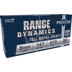 Fiocchi Pistol Shooting Dynamics 9mm Luger 147 gr FMJ 50rd box