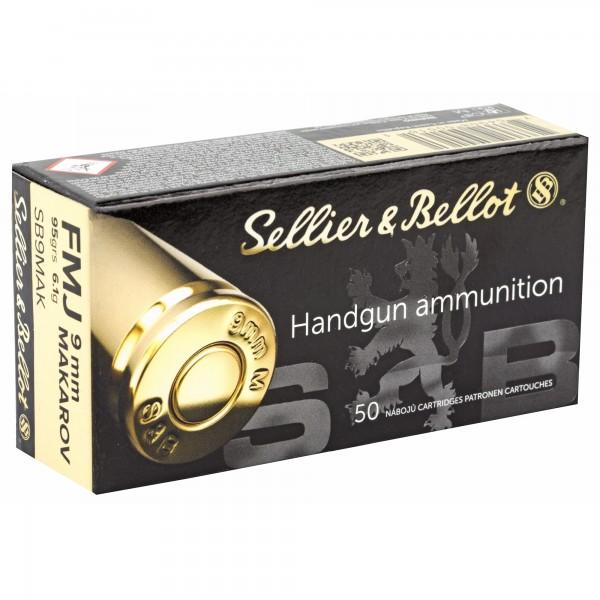 Sellier & Bellot 9x18 Makarov 95gr FMJ 50rd box ammunition