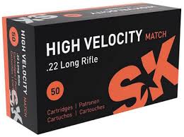 SK High Velocity Match .22 Ammunition .22 LR 50 Rounds 40 Grain Lead Round Nose 1263 fps 50/bx - 420137