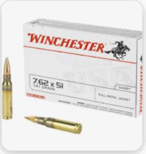 Winchester USA 7.62x51mm NATO 147 Grain Full Metal Jacket 20/bx - Q3130 (white box)