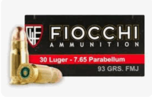 Fiocchi 30 Luger - 7.65 Parabellum (7.65x21mm) 93gr FMJ 50/bx - 765A