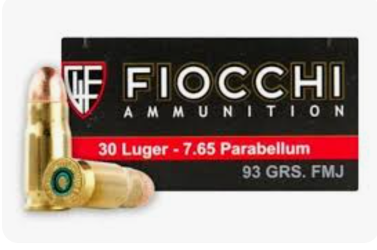 Fiocchi 30 Luger - 7.65 Parabellum (7.65x21mm) 93gr FMJ 50/bx - 765A