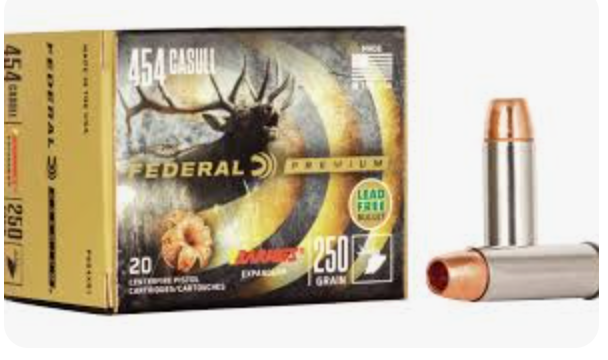 Federal Premium 454 Casull Ammo 250 Grain Barnes Expander 20/bx - P454XB1