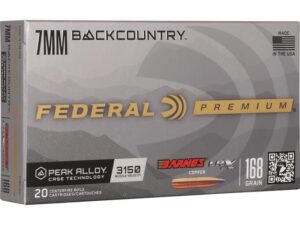 Federal Premium 7mm Backcountry Ammo 168 Grain Peak Alloy Steel Case 20/bx - P7BCLRX1