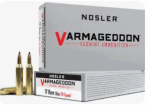 Nosler Varmageddon .17 Remington 20 Grain Flat Base Tipped Brass Cased Centerfire Rifle Ammunition 20/bx - 65105