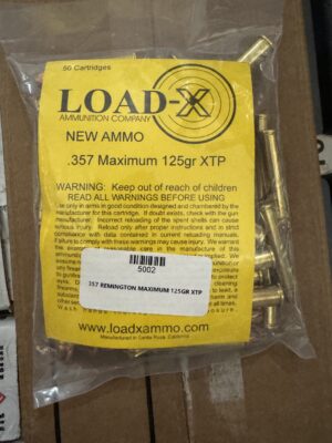 Load-x 357 REMINGTON MAXIMUM 125GR Hornady XTP Hollow Point