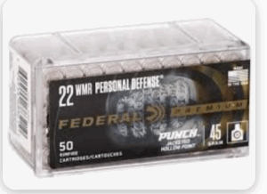 Federal PD22WMR1 Premium Personal Defense Punch 22 WMR 45 gr Jacket Hollow Point 50/bx