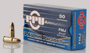 PPU (Prvi Partizan) 30 Luger (7.65 Parabellum) Ammo 93 Grain Full Metal Jacket - PPH765P