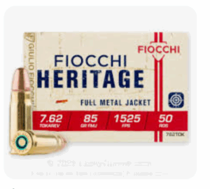 Fiocchi Heritage 7.62x25 Tokarev Ammo 85 Grain Full Metal Jacket 50/bx - 762TOK