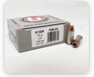 Underwood 40 S&W 150gr JHP20/bx - (222)