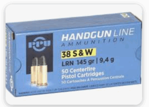 PPU 38 SW 145gr LRN 50rnds