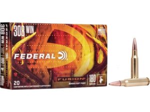 Federal Fusion 308 Winchester Ammo 180 Grain Bonded Soft Point 20/bx - F308FS3