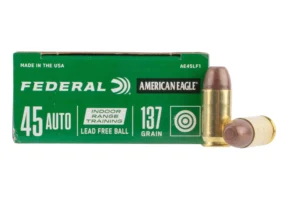Federal American Eagle IRT 45 ACP Auto Ammo 137 Grain Lead Free Full Metal Jacket 50/bx - AE45LF1