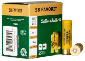 Sellier & Bellot 20 Gauge Ammo 2-5/8" 1 oz #2 Buckshot 12 Pellets 25/bx - SB20BSA