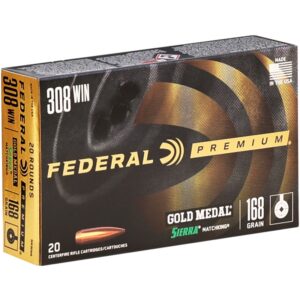 Federal Gold Medal 308 Winchester Ammo 168 Grain Sierra MatchKing Hollow Point - GM308M