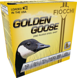 Fiocchi 1235GGBB Golden Goose 12Gauge 3.50" 1 5/8oz BBShot 25 Per Box/10 Case