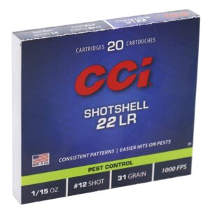 CCI 22 Long Rifle 31 Grain #12 Shotshell 20/bx - 0039