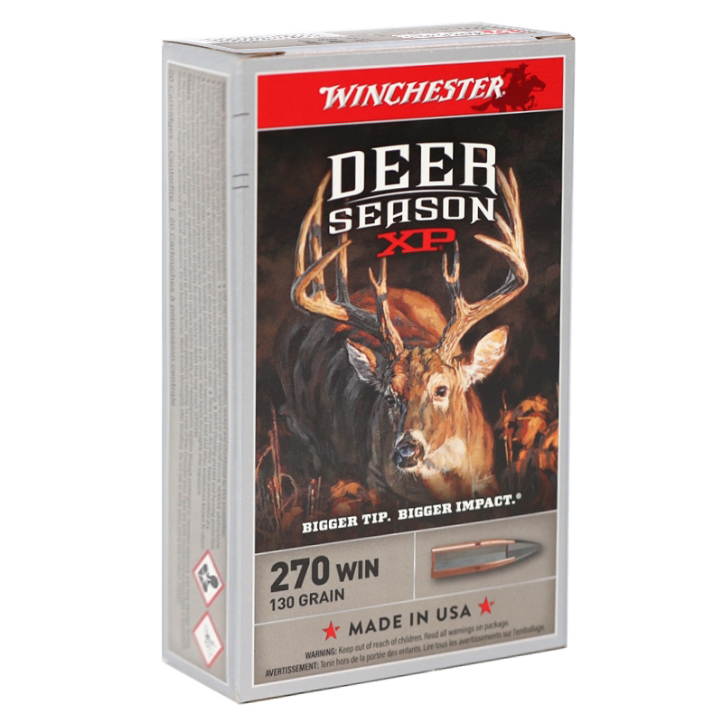 Winchester Deer Season XP 270 Winchester Ammo 130 Grain Extreme Point Polymer Tip 20/bx - X270DS