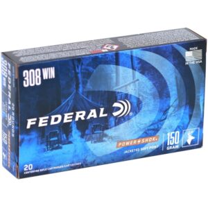 Federal Power-Shok 308 Winchester Ammo 150 Grain Soft Point 20/bx - 308A