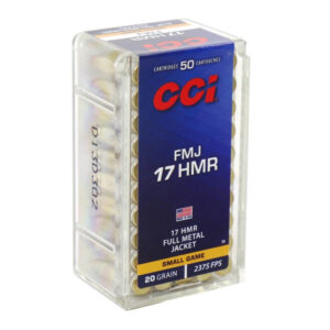 CCI 17 HMR Ammo 20 Grain Full Metal Jacket 50/bx - 0055