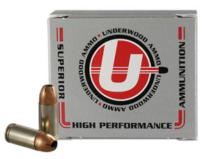 Underwood Ammo 9mm Luger 115gr JHP 20rd box with nickel-plated brass cases