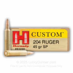 Hornady Custom 204 Ruger 45gr SP 83208