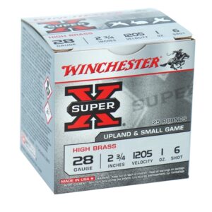 Winchester Super-X High Brass 28 Gauge Ammo 2-3/4" 1 oz #6 Shot 25/bx X28H6