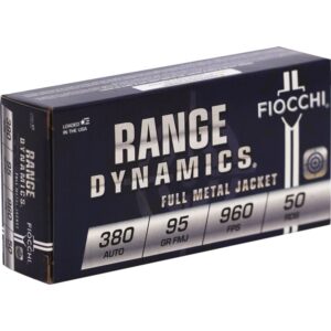Fiocchi Range Dynamics 380 ACP AUTO Ammo 95 Grain Full Metal Jacket 50/bx - FCH380AP