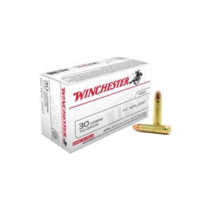 Winchester USA 30 Carbine Ammo 110 Grain Full Metal Jacket 50/bx - Q3132
