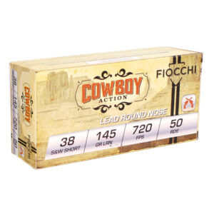 Fiocchi Cowboy Action 38 S&W Short Ammo 145 Grain Lead Round Nose 50/bx - 38SWSHL