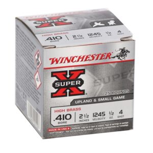 Winchester Super-X High Brass 410 Bore 2-1/2" 1/2 oz #4 Shot 25/bx X414