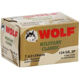 Wolf Military Classic Steel Case 7.62x39mm Ammo 124 Grain Soft Point - MC762SP