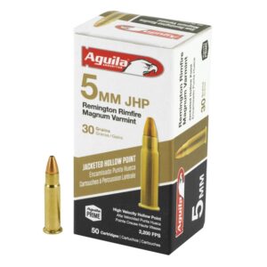 Aguila 5mm Remington Rimfire Magnum Ammo 30 Grain Jacketed Hollow Point 50/bx – 1B222406