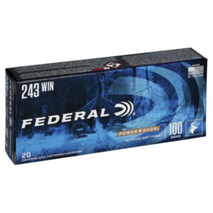Federal Power-Shok 243 Winchester Ammo 100 Grain Jacketed Soft Point 20/bx - 243B