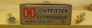 Hornady Outfitter 6.5 Creedmoor Ammo 120 Grain Copper Alloy Expanding Lead-Free 20/bx - 814874