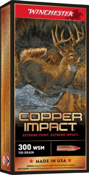 Winchester Deer Season XP Copper Impact .300 Winchester Short Magnum (WSM) 150 Grain Copper Extreme Point Centerfire Rifle Ammunition 20/bx - X300SCLF