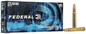 Federal Power-Shok Rifle 375 H&H Magnum Ammo 270 Grain Jacketed Soft Point 20/bx - 375A