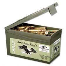 Federal 5.56 NATO 62 Grain Green Tip FMJ-BT 120 Round Plastic Ammo Can - XM855LPC120