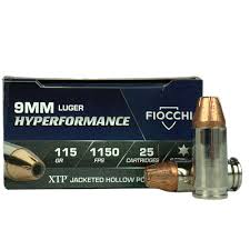 Fiocchi, Hyperformance Defense, 9mm, 115 Grain, XTP, 25 Round Box - 9XTP25