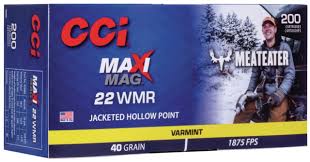 CCI 22 WMR Maxi-Mag Ammunition Meat Eater 40 Grain Jacketed Hollow Point 200 Rounds