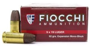 Fiocchi 9mm 92gr Mono-Block