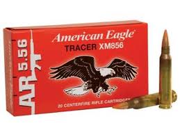 Federal American Eagle 5.56x45mm NATO Ammo 64 Grain Full Metal Jacket Tactical Tracer 20/bx - XM856