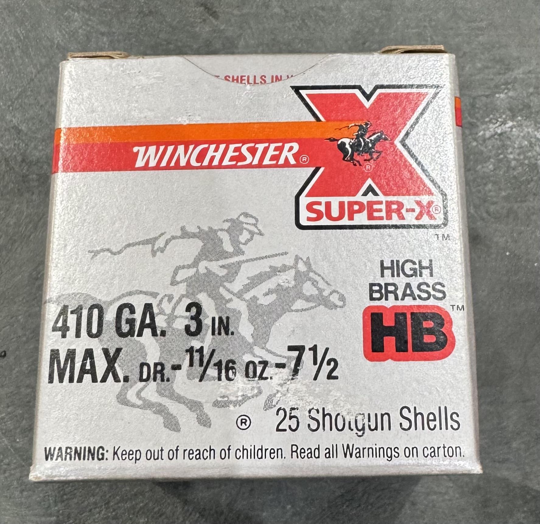 Winchester Super-X 410 Gauge Ammo 3" 11/16 oz #7.5 Lead Shot - X4137